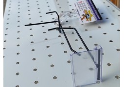 Гачок одинарний на сітку 100мм. с цінникотримачем (чорний)